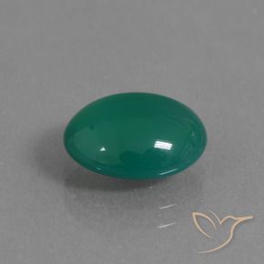 Ágata Verde medio natural de 2.64 ct, Ovalada, Translúcido