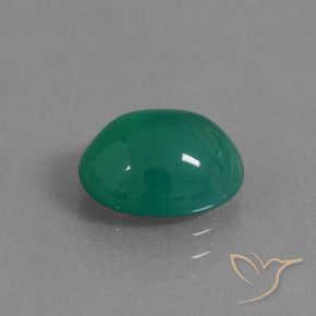 Ágata Verde medio natural de 2.53 ct, Ovalada, Translúcido