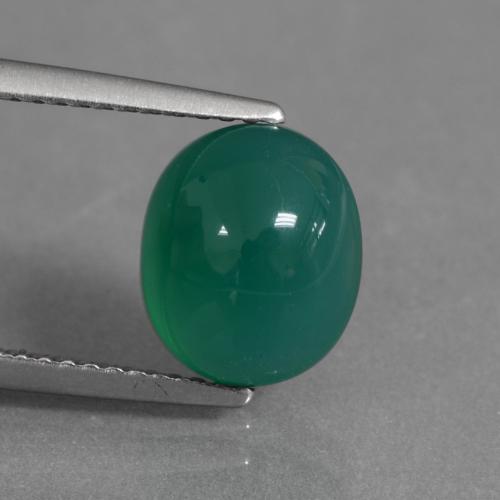 Ágata verde natural de 2,91 ct, corte óvalo, translúcido