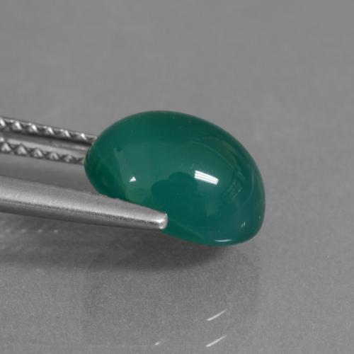 Ágata verde natural de 2,91 ct, corte óvalo, translúcido