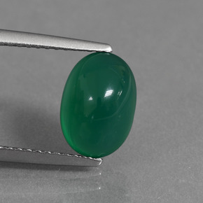 Ágata Verde amarillento natural de 2.31 ct, Corte Óvalo, Translúcido