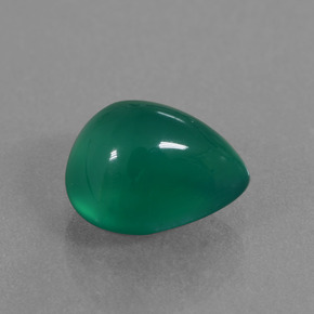 Ágata verde natural de 1,57 ct, en forma de pera, translúcido