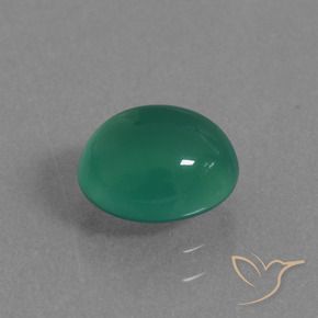 Ágata Verde medio natural de 1.57 ct, Ovalada, Translúcido