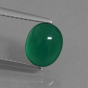 Ágata verde natural de 1,56 ct, corte óvalo, translúcido