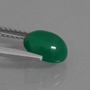 Ágata verde natural de 1,56 ct, corte óvalo, translúcido