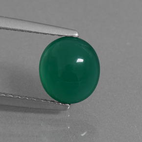 Ágata verde natural de 1,46 ct, corte óvalo, translúcido