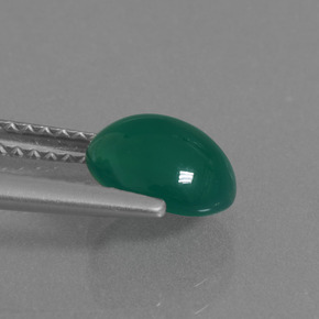 Ágata verde natural de 1,46 ct, corte óvalo, translúcido