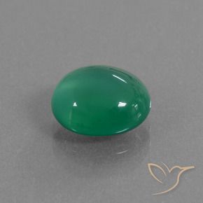 Ágata Verde medio natural de 2.69 ct, Ovalada, Translúcido