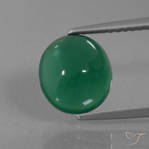 2.77ct Natural Verde bosque Ágata, Ovalada, Translúcido