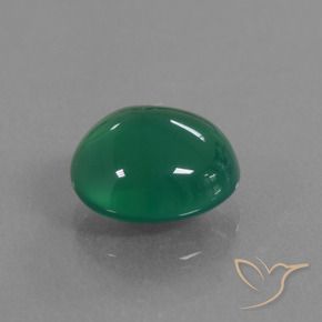 Ágata Verde bosque natural de 2.77 ct, Ovalada, Translúcido