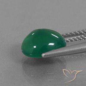 Ágata Verde bosque natural de 2.77 ct, Ovalada, Translúcido