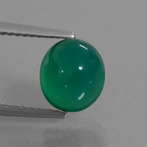 Ágata verde natural de 2,42 ct, corte óvalo, translúcido