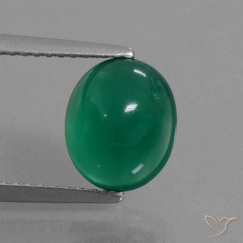 2.57ct Natural Verde bosque Ágata, Ovalada, Translúcido