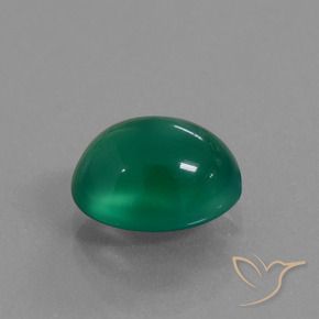 Ágata Verde bosque natural de 2.57 ct, Ovalada, Translúcido
