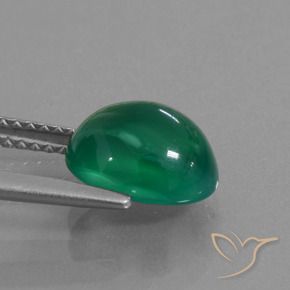 Ágata Verde bosque natural de 2.57 ct, Ovalada, Translúcido