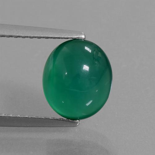 Ágata Verde bosque natural de 2.50 ct, Corte Óvalo, Translúcido
