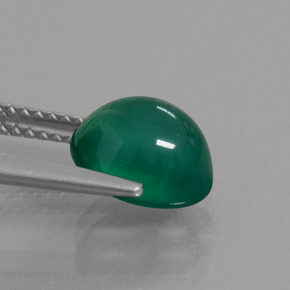 Ágata Verde bosque natural de 2.50 ct, Corte Óvalo, Translúcido