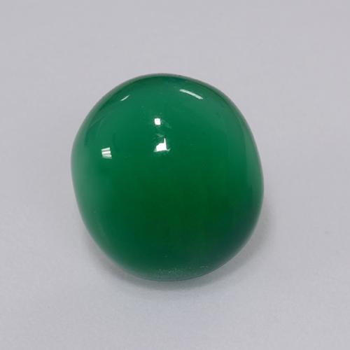 Ágata Verde amarillento natural de 4.37 ct, Corte Óvalo, Translúcido