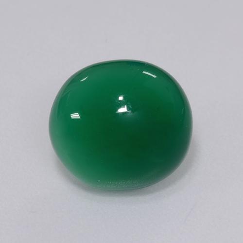 Ágata Verde amarillento natural de 4.37 ct, Corte Óvalo, Translúcido