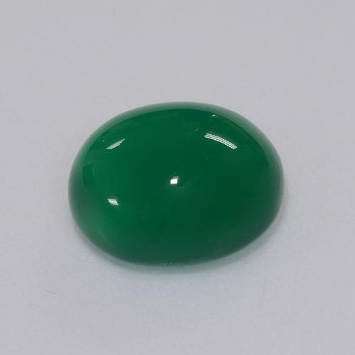 Ágata Verde amarillento natural de 4.37 ct, Corte Óvalo, Translúcido