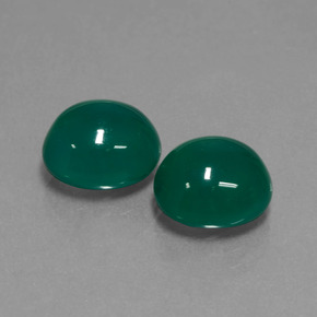 Gemas de Ágata Verde natural de 7.02 ct, Corte Óvalo, Translúcido