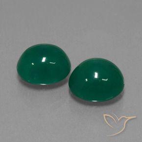 Gemas de Ágata Verde bosque natural de 7.49 ct, Ovalada, Translúcido