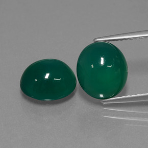 Gemas de ágata verde natural de 6,51 ct, corte óvalo, translúcido