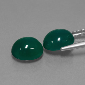 Gemas de ágata verde natural de 6,51 ct, corte óvalo, translúcido