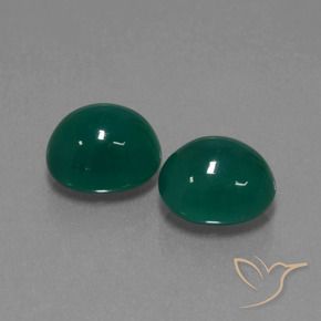 Gemas de Ágata Verde natural de 6.35 ct, Corte Óvalo, Translúcido