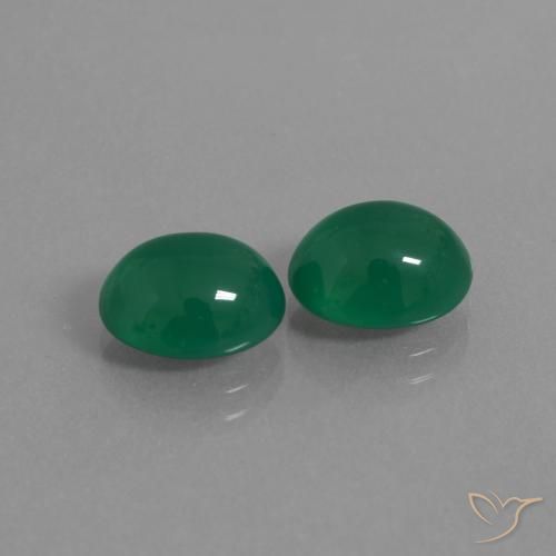 Gemas de ágata verde natural de 5,83 ct, corte óvalo, translúcido