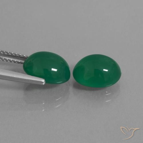 Gemas de ágata verde natural de 5,83 ct, corte óvalo, translúcido