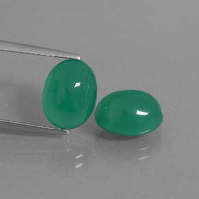 Gemas de ágata verde natural de 6,35 ct, corte óvalo, translúcido
