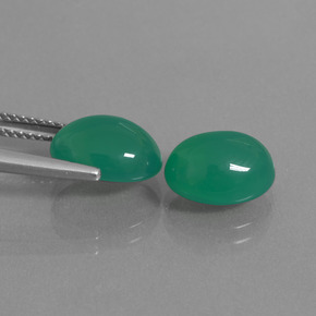 Gemas de ágata verde natural de 6,35 ct, corte óvalo, translúcido