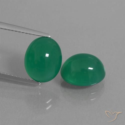 Gemas de ágata verde natural de 7,58 ct, corte óvalo, translúcido