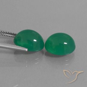 Gemas de ágata verde natural de 7,58 ct, corte óvalo, translúcido