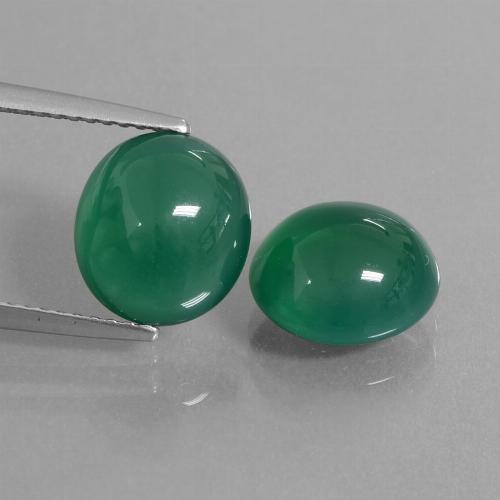Gemas de ágata verde natural de 6,42 ct, corte óvalo, translúcido