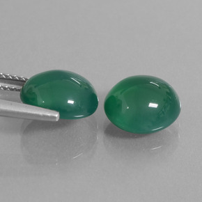 Gemas de ágata verde natural de 6,42 ct, corte óvalo, translúcido