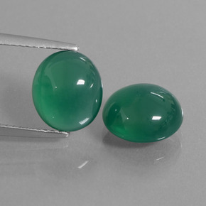 Gemas de Ágata Verde medio natural de 6.12 ct, Corte Óvalo, Translúcido