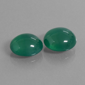 Gemas de Ágata Verde medio natural de 6.12 ct, Corte Óvalo, Translúcido