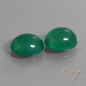 Gemas de Ágata Verde bosque natural de 5.95 ct, Ovalada, Translúcido