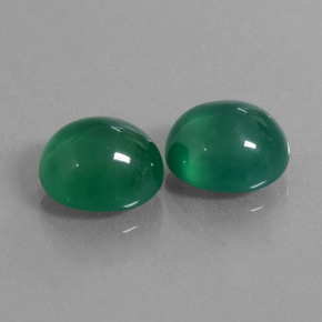 Gemas de Ágata Verde bosque natural de 6.77 ct, Corte Óvalo, Translúcido