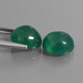 Gemas de Ágata Verde bosque natural de 6.77 ct, Corte Óvalo, Translúcido