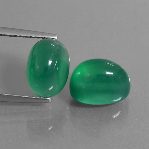 Gemas de ágata verde natural de 7,42 ct, corte óvalo, translúcido