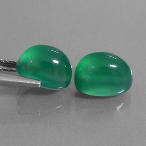 Gemas de ágata verde natural de 7,42 ct, corte óvalo, translúcido