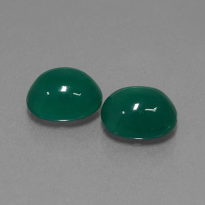 Gemas de Ágata Verde natural de 5.87 ct, Corte Óvalo, Translúcido