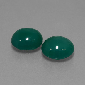 Gemas de Ágata Verde frío natural de 6.36 ct, Corte Óvalo, Translúcido