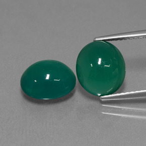 Gemas de ágata verde natural de 6,00 ct, corte óvalo, translúcido