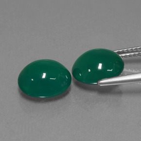 Gemas de ágata verde natural de 6,00 ct, corte óvalo, translúcido