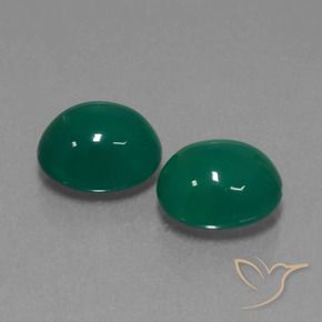 Gemas de Ágata Verde intenso medio natural de 7.06 ct, Ovalada, Translúcido