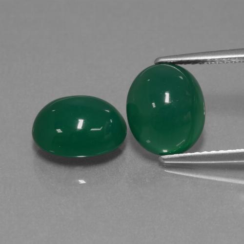 Gemas de ágata verde natural de 5,94 ct, corte óvalo, translúcido